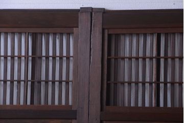 古民具・骨董　古いアンティーク格子戸4枚セット