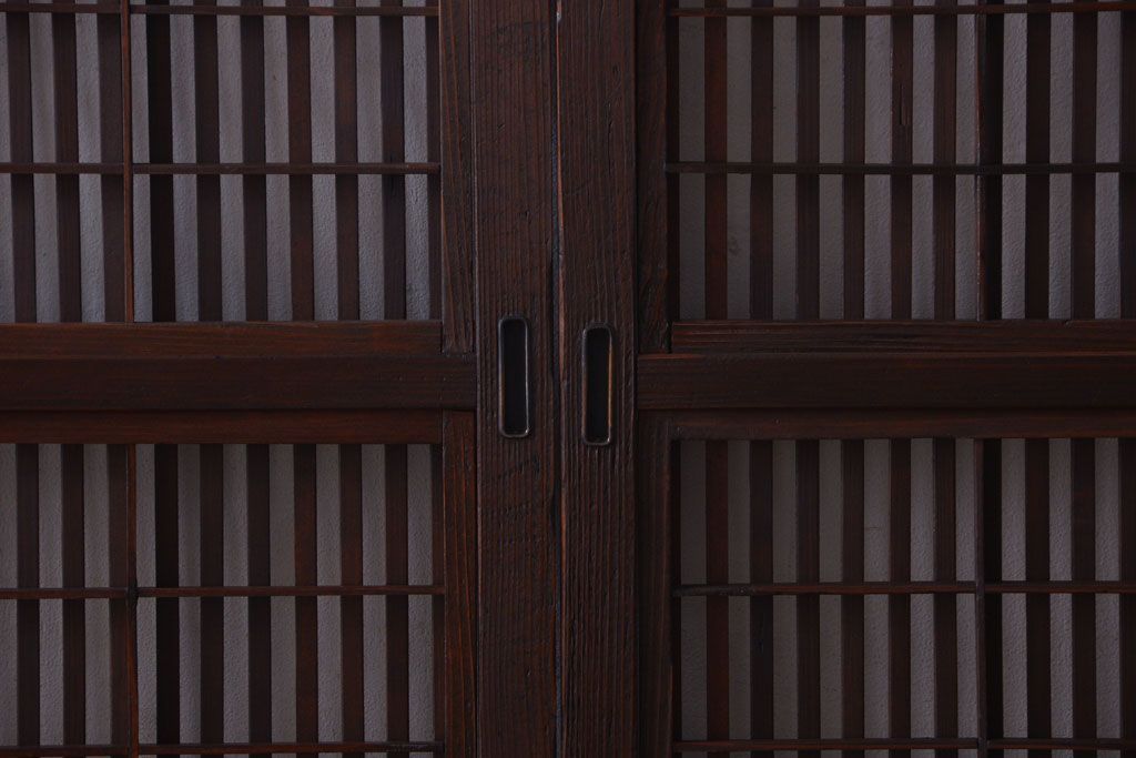古民具・骨董　古いアンティーク格子戸4枚セット