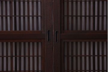 古民具・骨董　古いアンティーク格子戸4枚セット