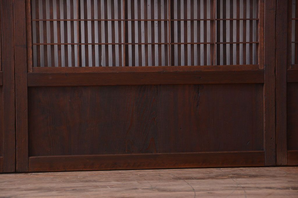 古民具・骨董　古いアンティーク格子戸4枚セット