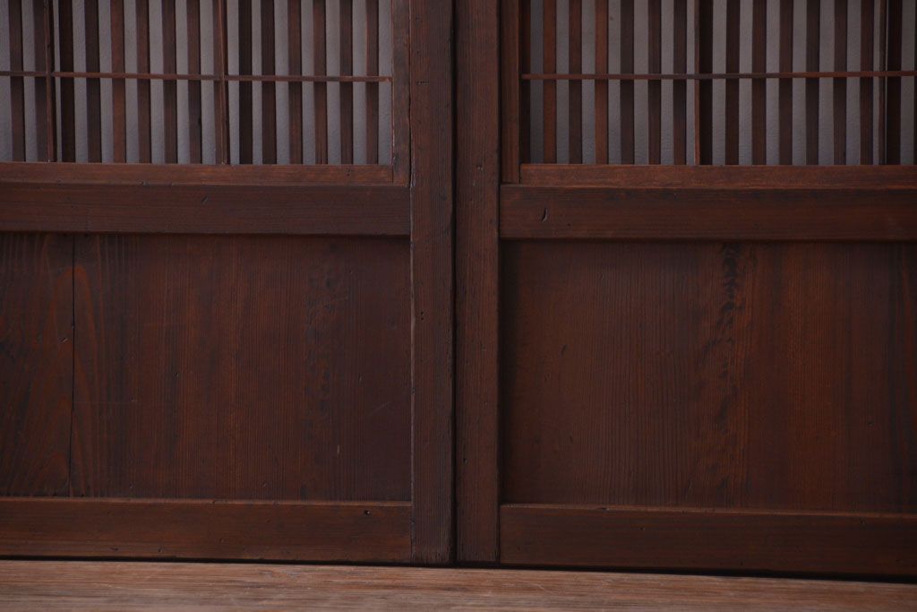 古民具・骨董　古いアンティーク格子戸4枚セット