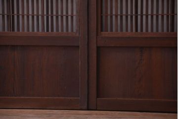 古民具・骨董　古いアンティーク格子戸4枚セット