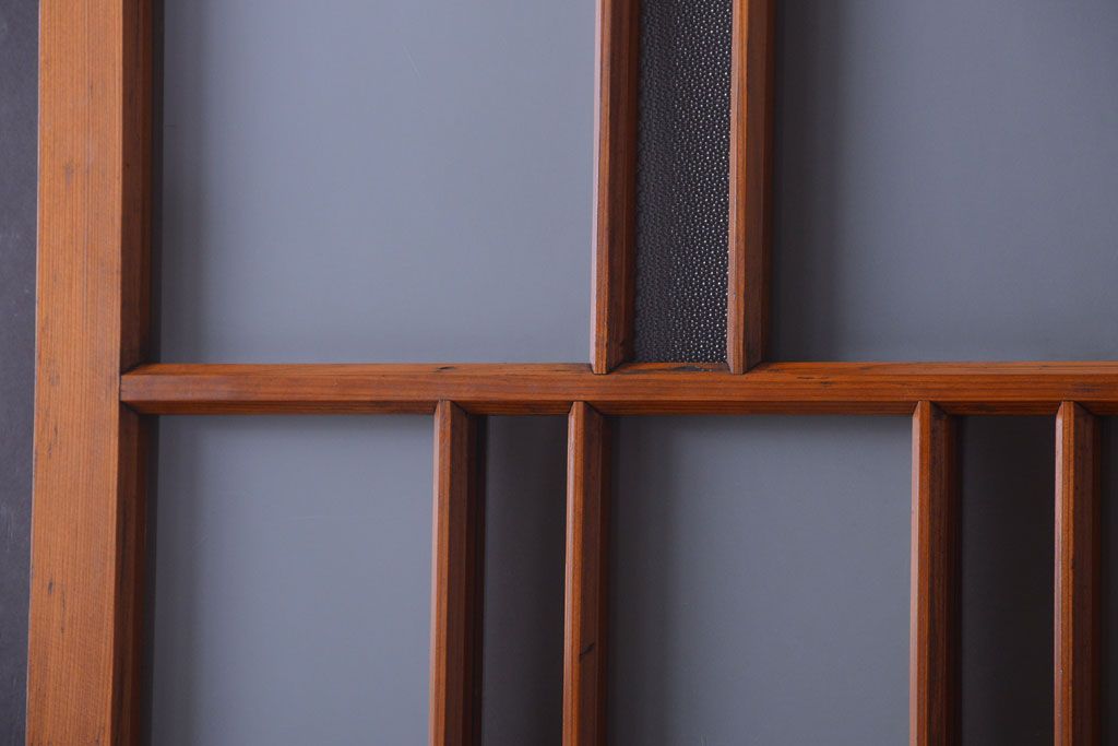 アンティーク　春慶塗が美しい上質なガラス戸2枚セット(2)