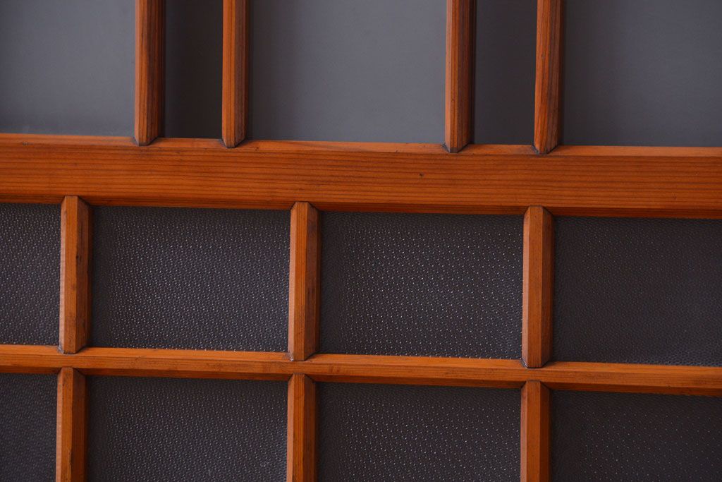 アンティーク　春慶塗が美しい上質なガラス戸2枚セット(2)