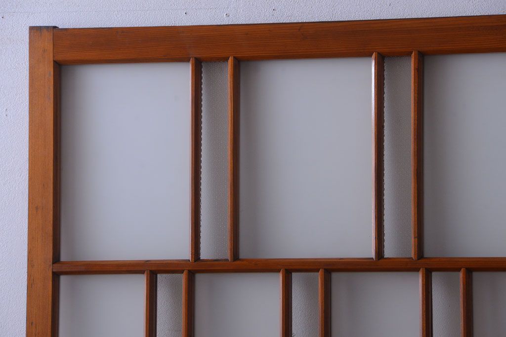 アンティーク　春慶塗が美しい上質なガラス戸2枚セット(2)