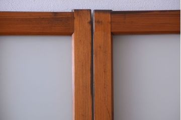 アンティーク　春慶塗が美しい上質なガラス戸2枚セット(2)