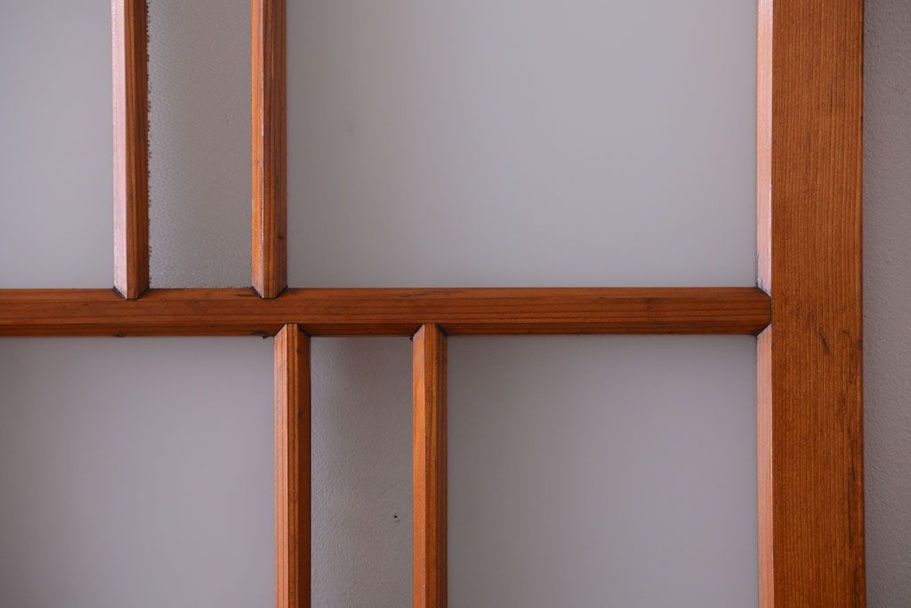 アンティーク　春慶塗が美しい上質なガラス戸2枚セット(2)