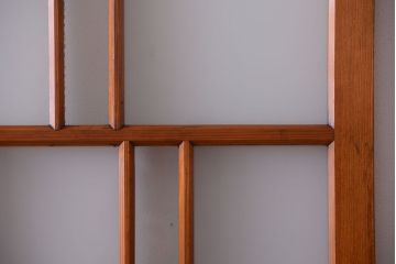 アンティーク　春慶塗が美しい上質なガラス戸2枚セット(2)