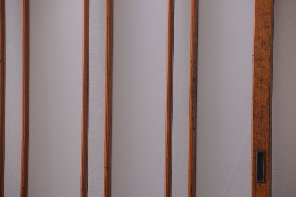 アンティーク　春慶塗が美しい上質なガラス戸2枚セット(2)