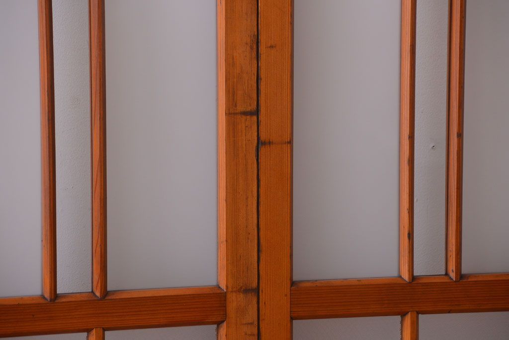 アンティーク　春慶塗が美しい上質なガラス戸2枚セット(2)