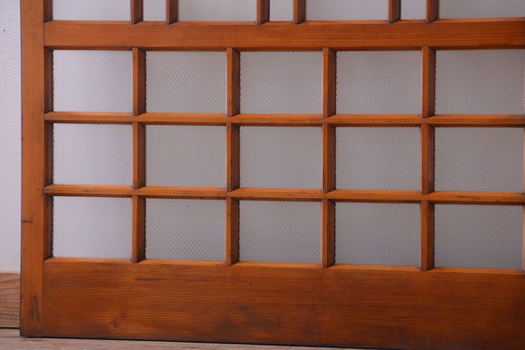 アンティーク　春慶塗が美しい上質なガラス戸2枚セット(2)