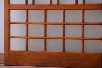 アンティーク　春慶塗が美しい上質なガラス戸2枚セット(2)