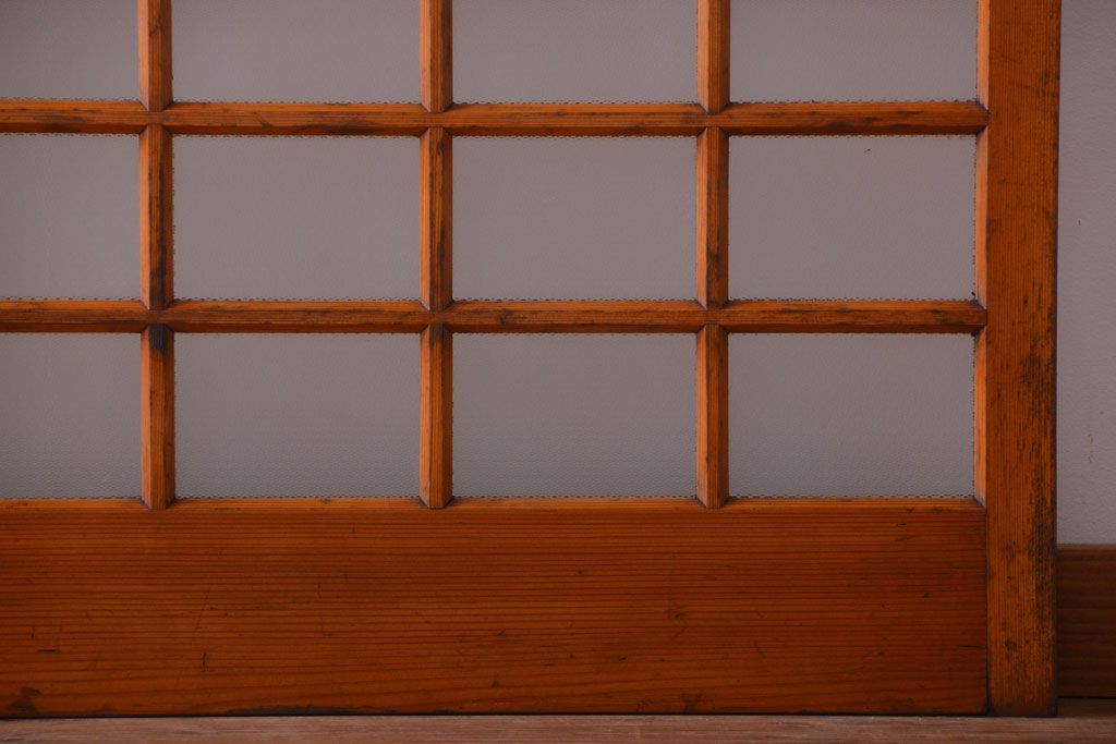 アンティーク　春慶塗が美しい上質なガラス戸2枚セット(2)