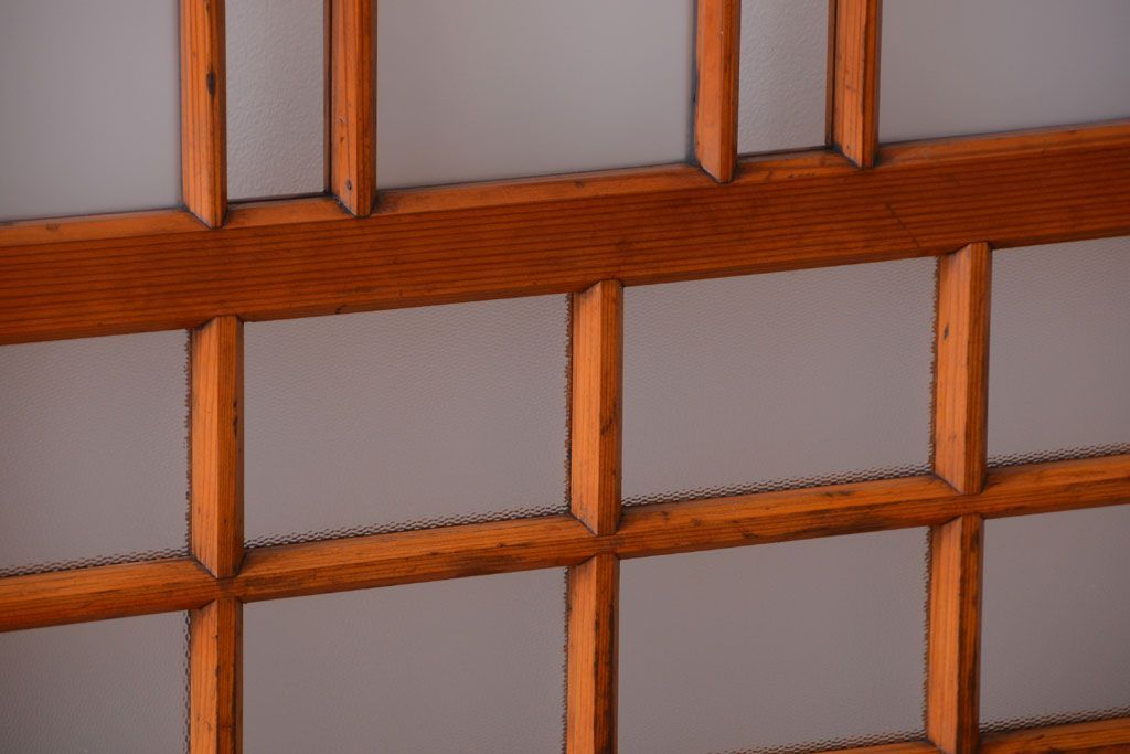 アンティーク　春慶塗が美しい上質なガラス戸2枚セット(2)