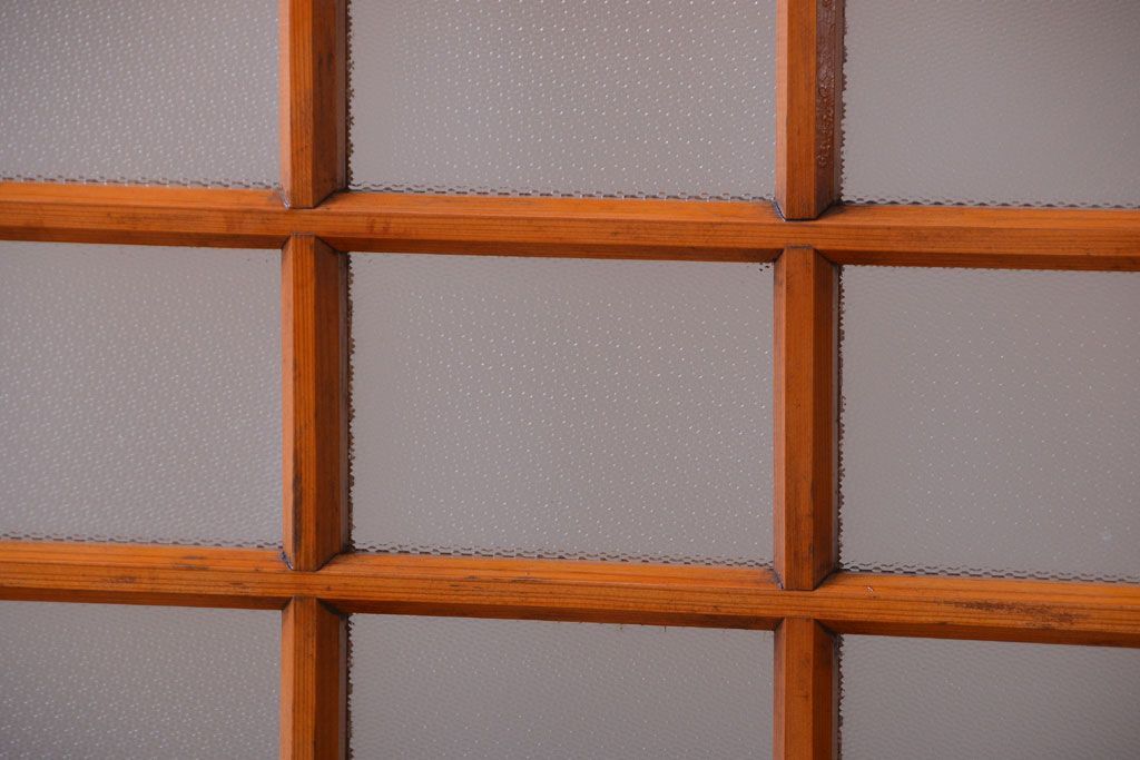 アンティーク　春慶塗が美しい上質なガラス戸2枚セット(2)