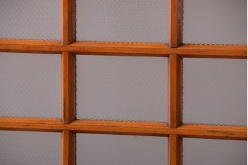 アンティーク　春慶塗が美しい上質なガラス戸2枚セット(2)