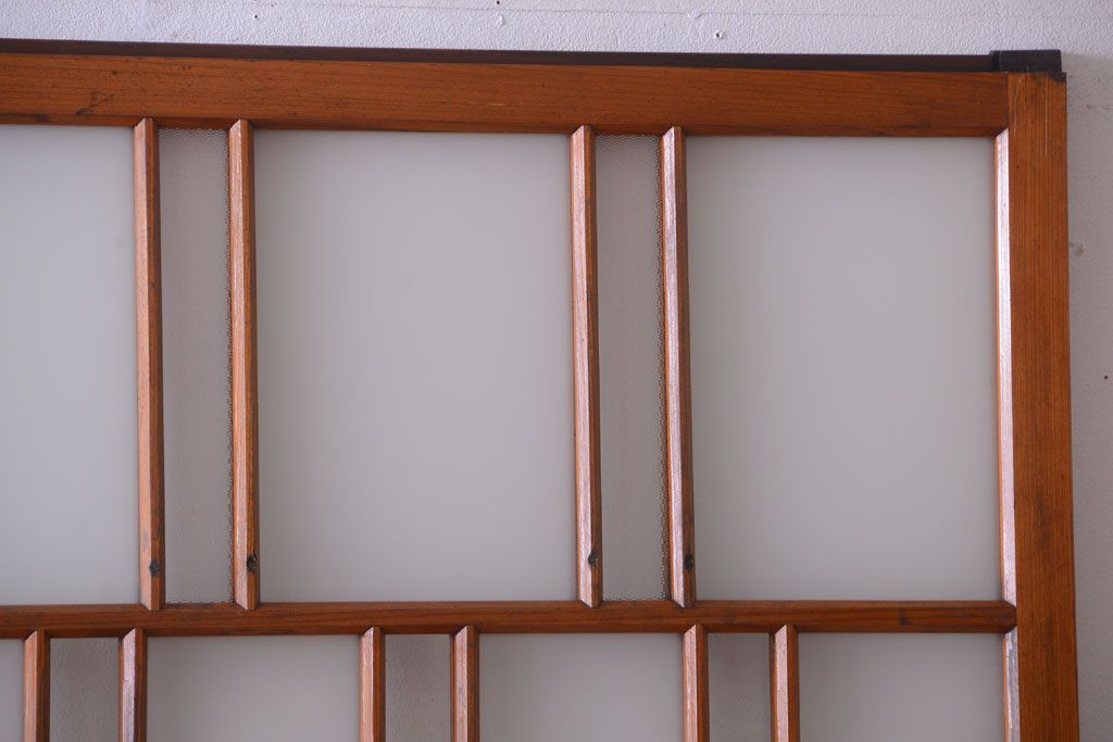 アンティーク　春慶塗が美しい上質なガラス戸2枚セット(2)