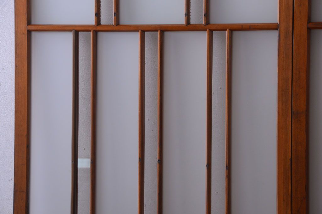 アンティーク　春慶塗が美しい上質なガラス戸2枚セット(2)