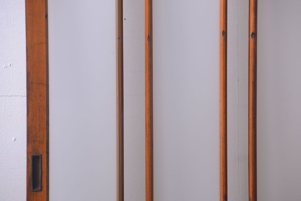 アンティーク　春慶塗が美しい上質なガラス戸2枚セット(2)