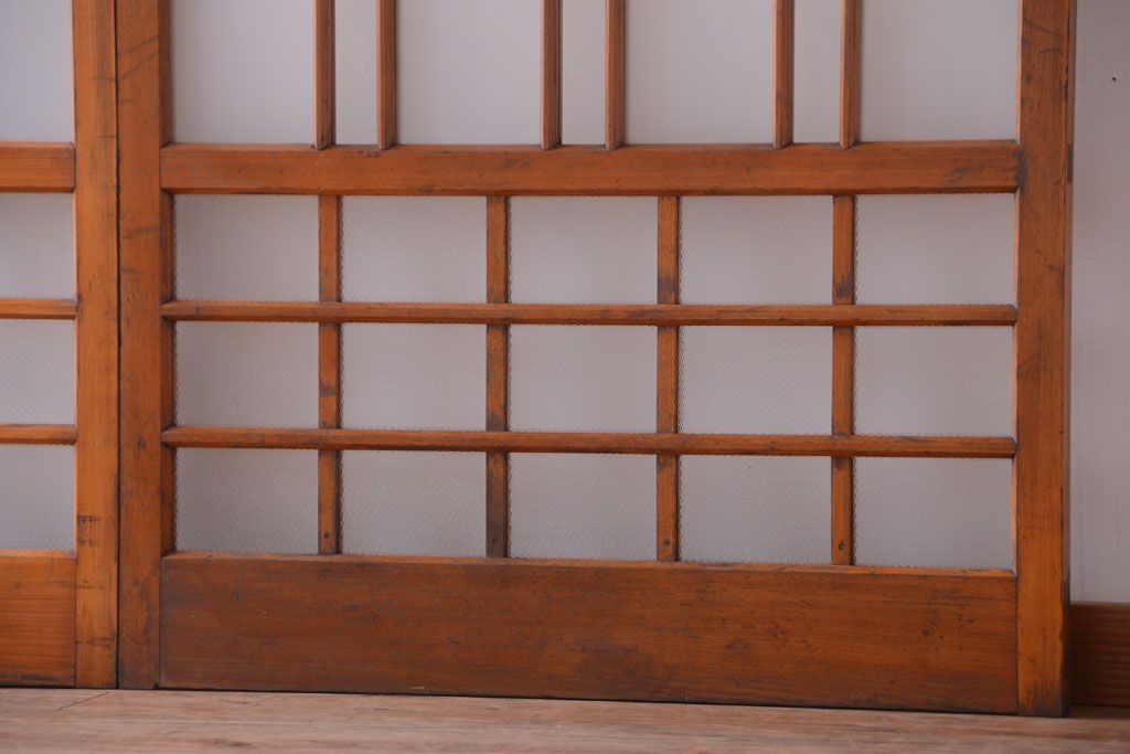 アンティーク　春慶塗が美しい上質なガラス戸2枚セット(2)