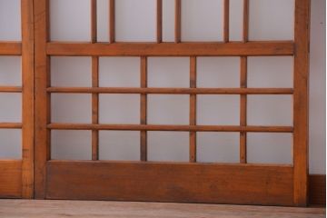 アンティーク　春慶塗が美しい上質なガラス戸2枚セット(2)