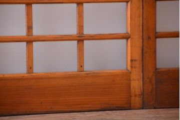 アンティーク　春慶塗が美しい上質なガラス戸2枚セット(2)