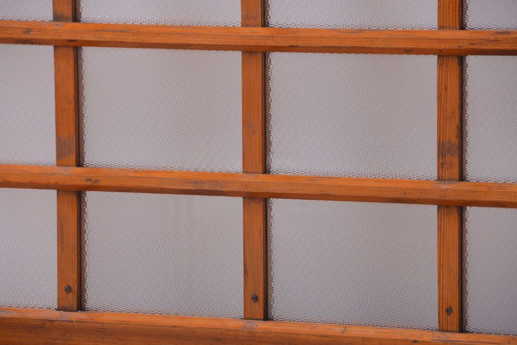 アンティーク　春慶塗が美しい上質なガラス戸2枚セット(2)