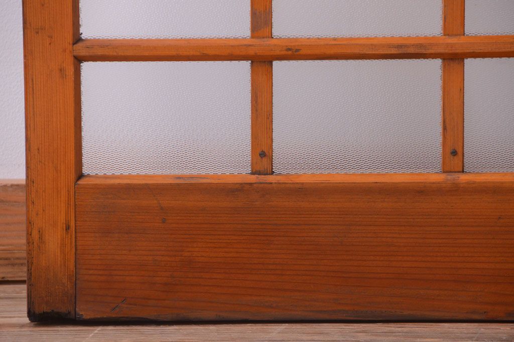 アンティーク　春慶塗が美しい上質なガラス戸2枚セット(2)