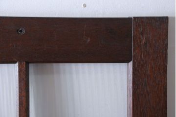 アンティーク　自由蝶番付き!シンプルな古い木のモールガラス入りドア