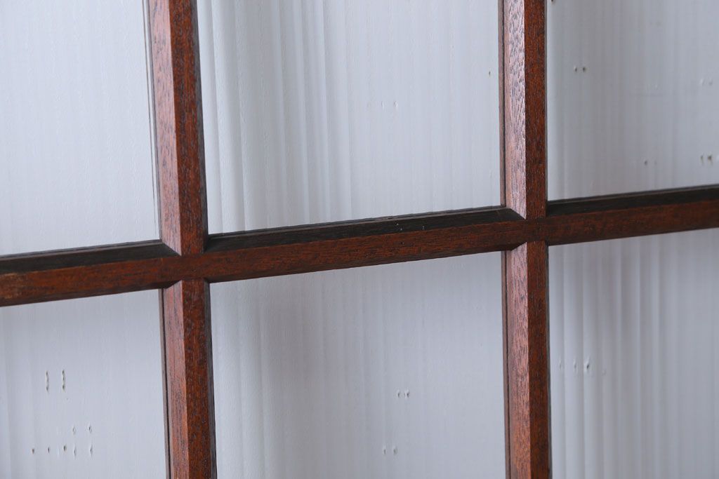 アンティーク　自由蝶番付き!シンプルな古い木のモールガラス入りドア