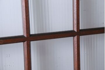 アンティーク　自由蝶番付き!シンプルな古い木のモールガラス入りドア