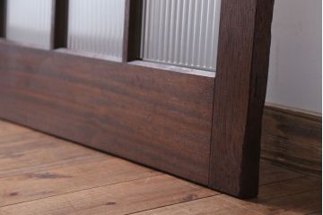 アンティーク　自由蝶番付き!シンプルな古い木のモールガラス入りドア