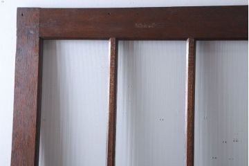 アンティーク　自由蝶番付き!シンプルな古い木のモールガラス入りドア