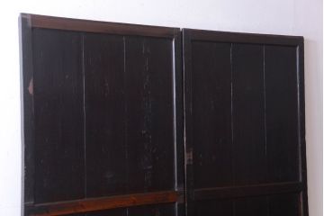 古民具・骨董　古い木製のアンティーク帯戸2枚セット