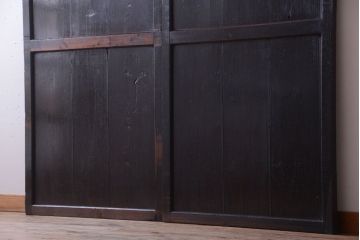 古民具・骨董　古い木製のアンティーク帯戸2枚セット