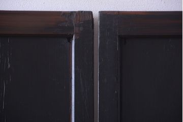 古民具・骨董　古い木製のアンティーク帯戸2枚セット