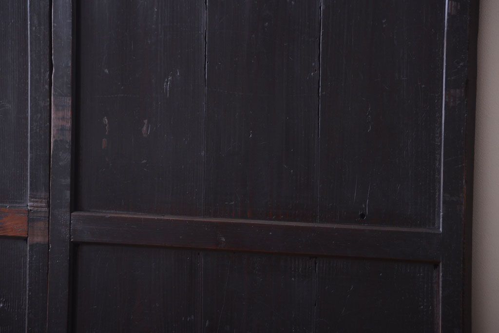 古民具・骨董　古い木製のアンティーク帯戸2枚セット