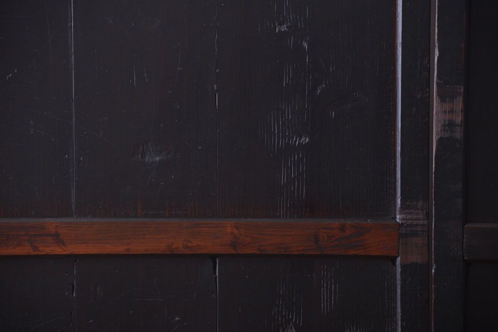 古民具・骨董　古い木製のアンティーク帯戸2枚セット