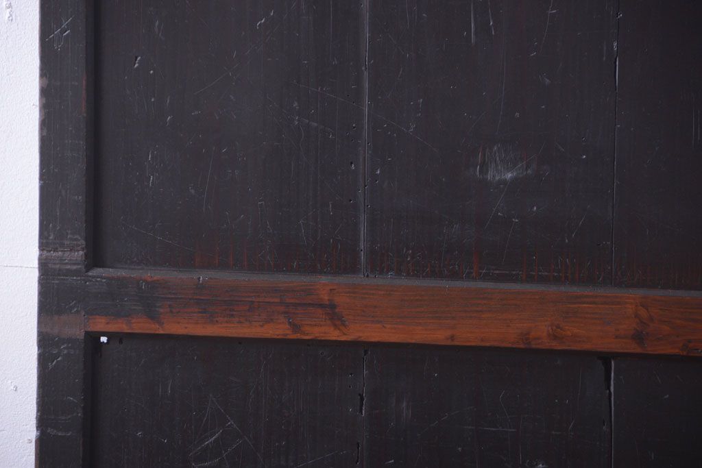 古民具・骨董　古い木製のアンティーク帯戸2枚セット