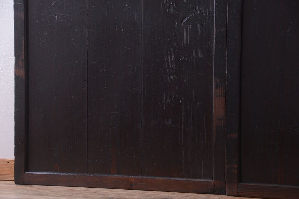 古民具・骨董　古い木製のアンティーク帯戸2枚セット