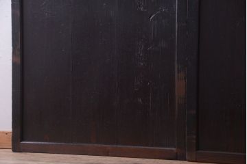 古民具・骨董　古い木製のアンティーク帯戸2枚セット