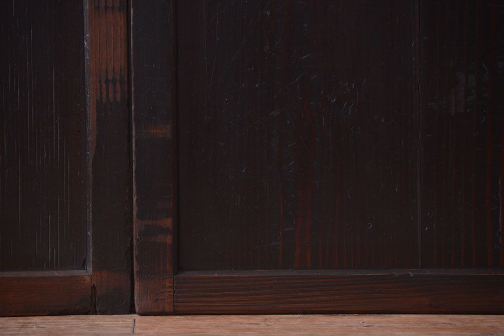 古民具・骨董　古い木製のアンティーク帯戸2枚セット