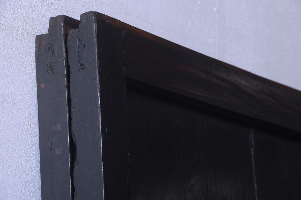 古民具・骨董　古い木製のアンティーク帯戸2枚セット