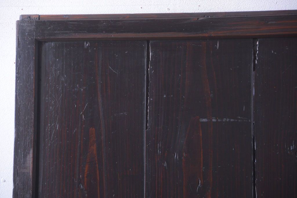 古民具・骨董　古い木製のアンティーク帯戸2枚セット