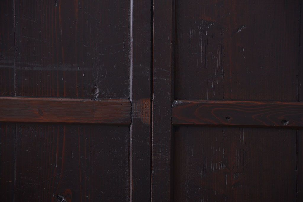 古民具・骨董　古い木製のアンティーク帯戸2枚セット