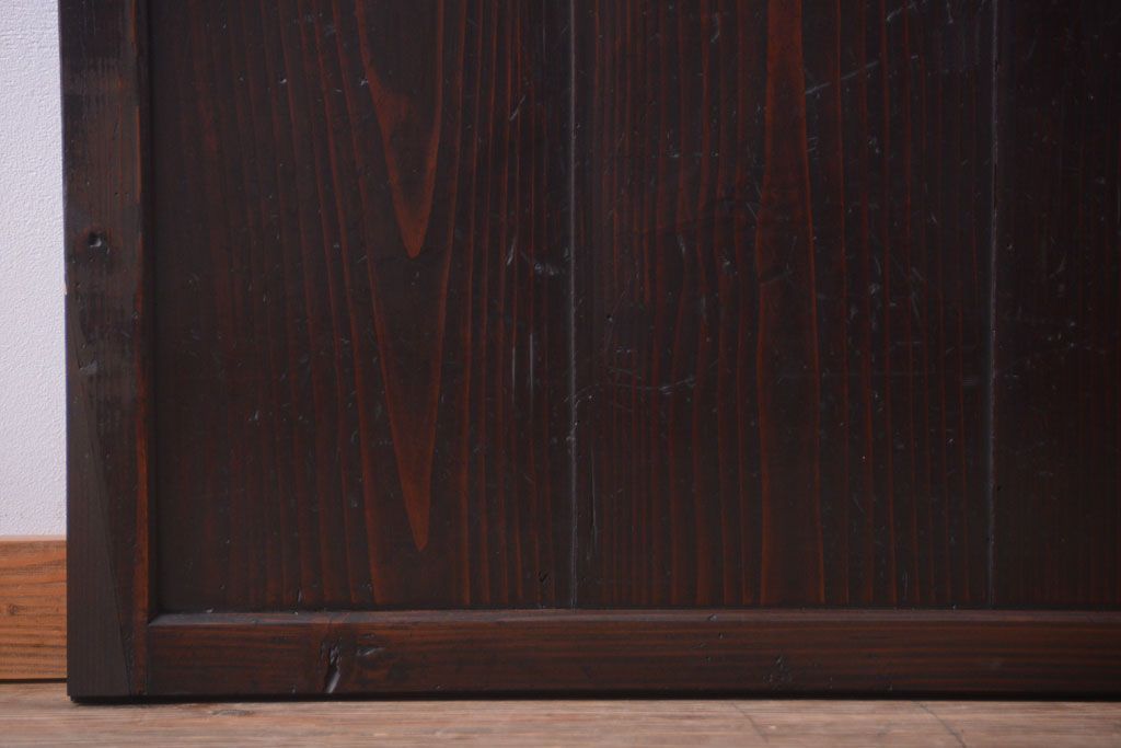 古民具・骨董　古い木製のアンティーク帯戸2枚セット