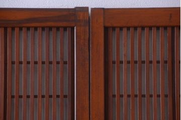 アンティーク　レトロな古い木の格子戸2枚セット