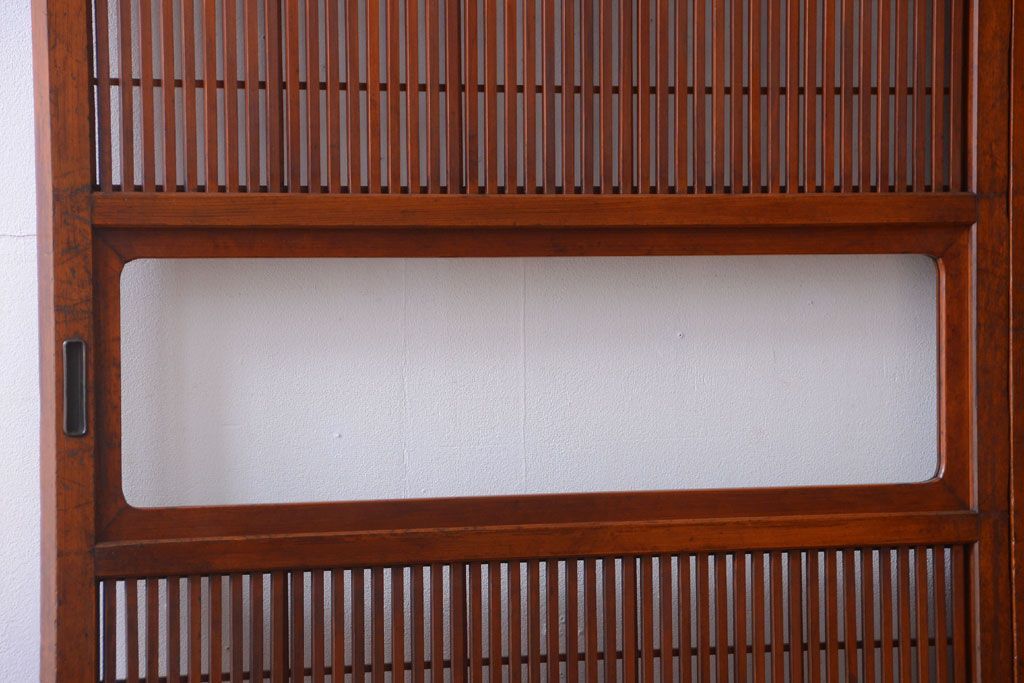 アンティーク　レトロな古い木の格子戸2枚セット