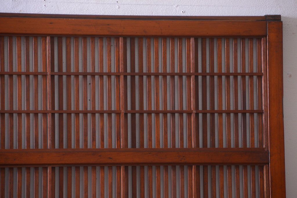 アンティーク　レトロな古い木の格子戸2枚セット