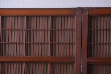 アンティーク　レトロな古い木の格子戸2枚セット